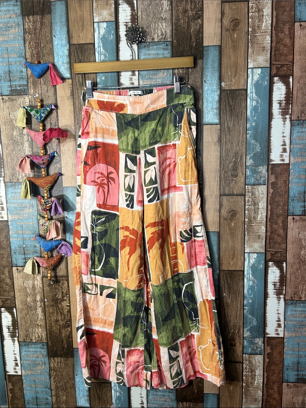 Nicole Miller lyocell tropical Print pants with pockets